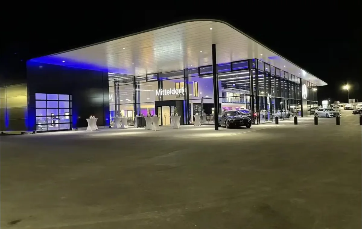 Construction of a Mercedes car dealership, Olfen / Münsterland — Bocad reference project