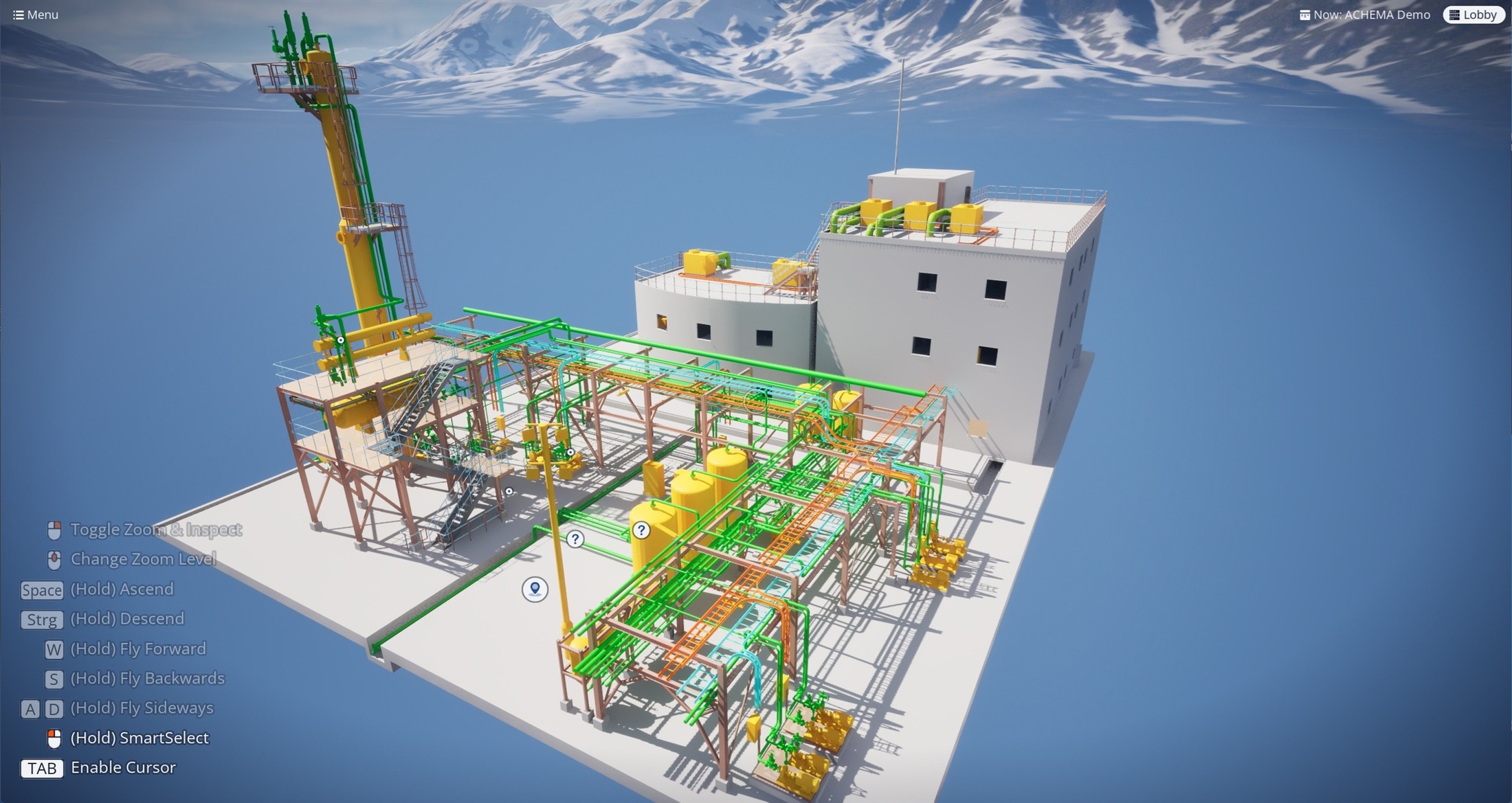 Immersive SC Collaboration Suite view of a multidisciplinary industrial plant model